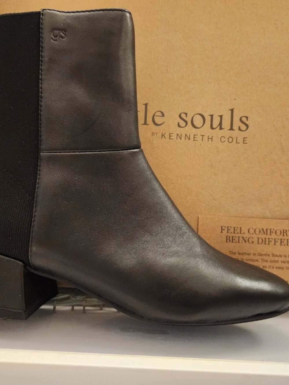 Gentle Souls Black Leather "Eileen" Booties. NIB. Size 5